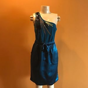 Jodi Arnold Embellished One shoulder dress size 4
